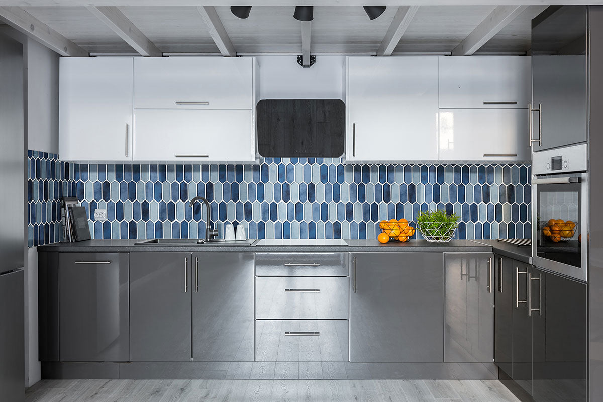 MSI Boathouse Blue Picket Glass Mosaic Tile - view 3