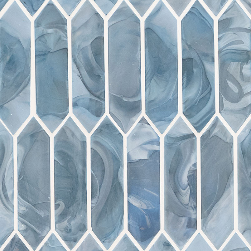 MSI Blue Shimmer Picket Glass Mosaic Tile