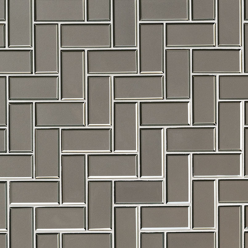 MSI Champagne Bevel Herringbone Glass Mosaic Tile - view 2