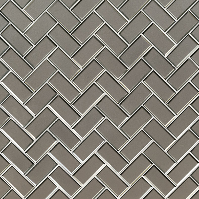 MSI Champagne Bevel Herringbone Glass Mosaic Tile - view 3
