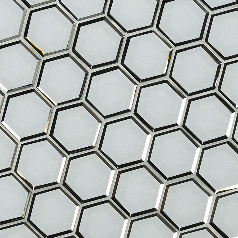 MSI Ice Beveled 3 in. Hexagon Glass Mosaic Tile - view 2