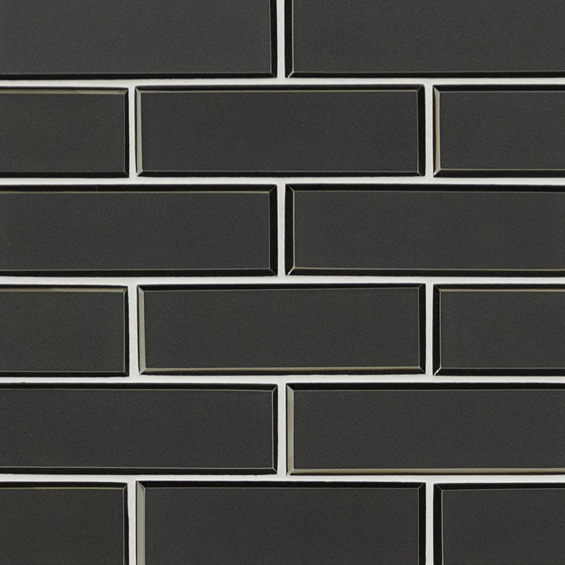 MSI Metallic Gray Bevel Subway Glass Mosaic Tile