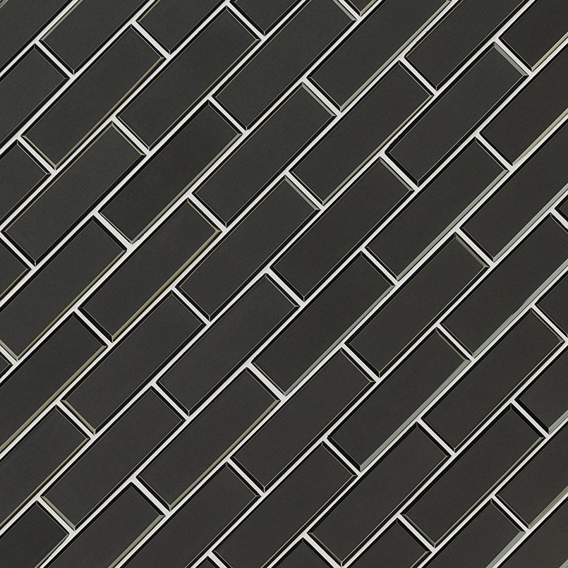 MSI Metallic Gray Bevel Subway Glass Mosaic Tile - view 2