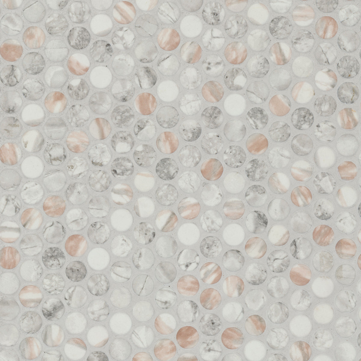 MSI Briar Rosa Penny Round Glass Mosaic Tile