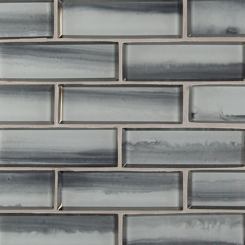 MSI Ombre Grigia Glass Subway Mosaic Tile