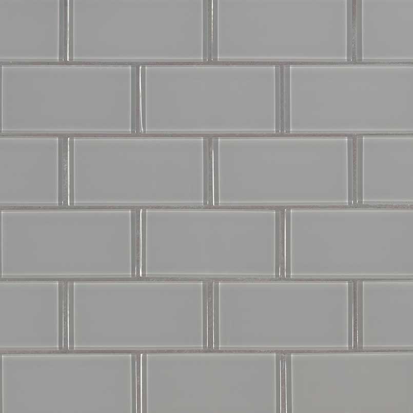 MSI Oyster Gray 2 x 4 Glass Subway Mosaic Tile