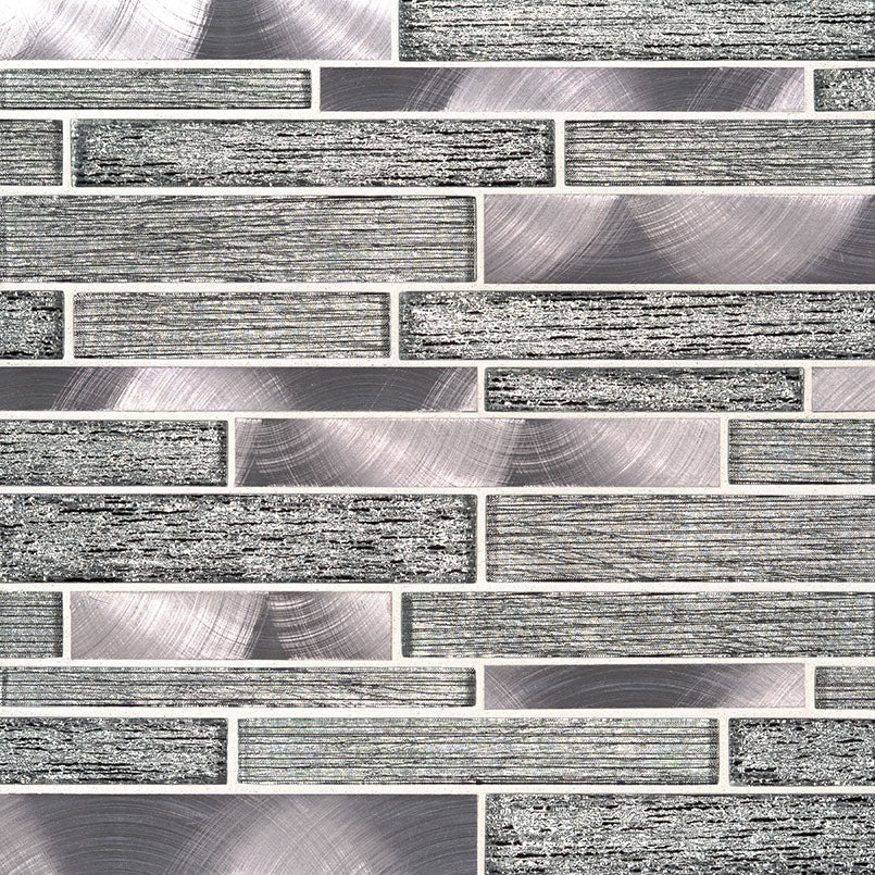 MSI Volcanic Luxe Interlocking Glass & Metal Mosaic Tile