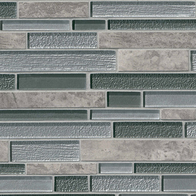 MSI Smoky Alps Interlocking Glass & Stone Mosaic Tile