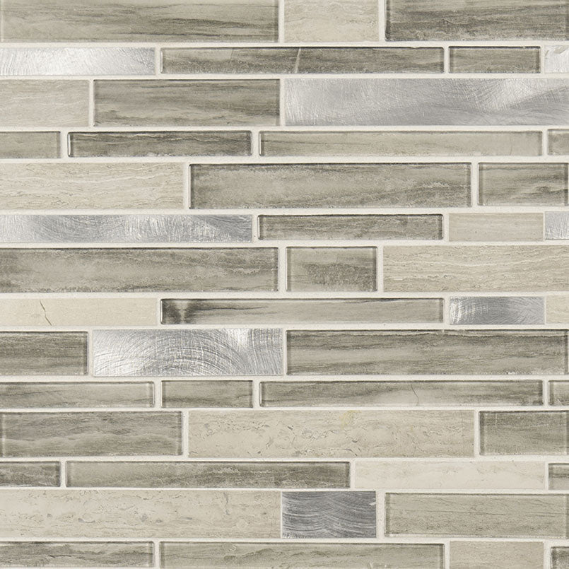 MSI Ocotillo Blend Interlocking Glass Stone Metal Mosaic Tile