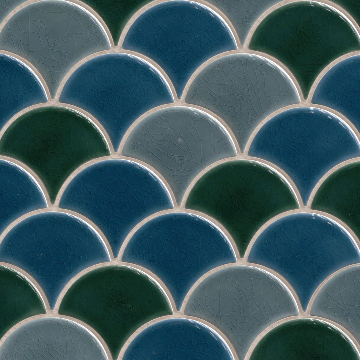 MSI Azul Scallop glossy porcelain mosaic