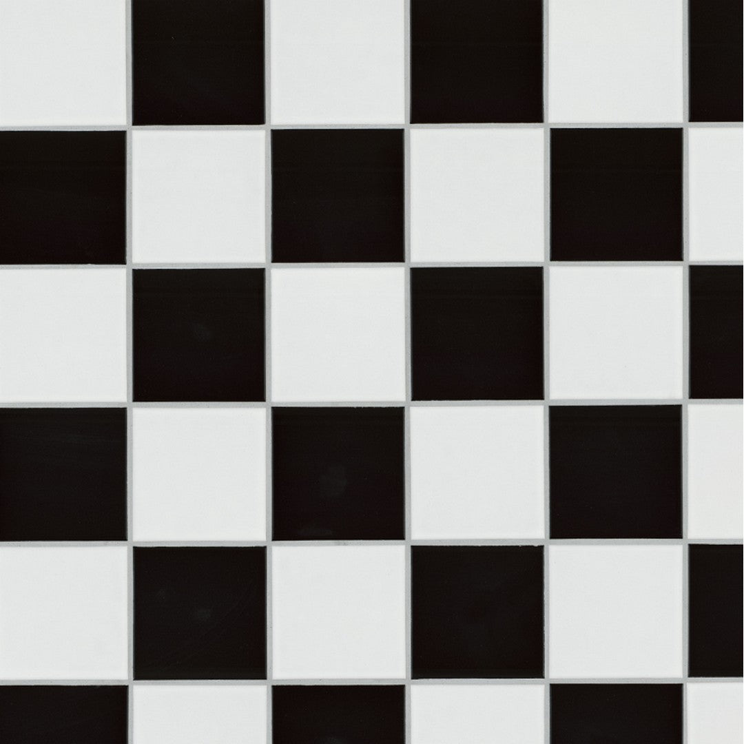 MSI White and Black checkered matte mosaic sheet