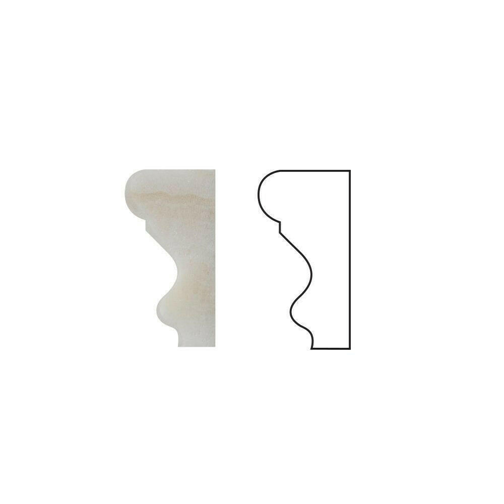 Ivory Onyx 2 x 12 Milano Chair Rail Marble Polished