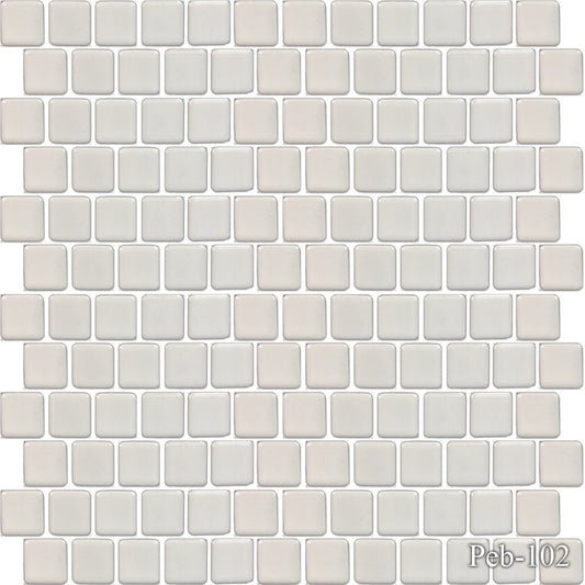 White 1x1 Fujiwa Pool Tile Peb Series - Hey Tiles