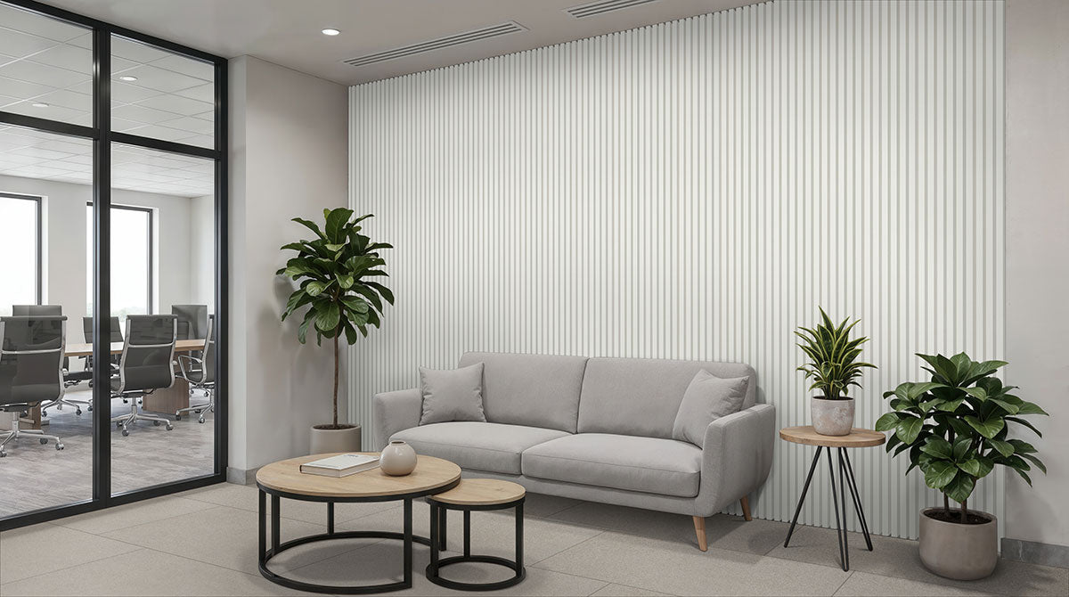 MSI White 9.5 x 94.5 Acoustic Slat Wall Panel image 4