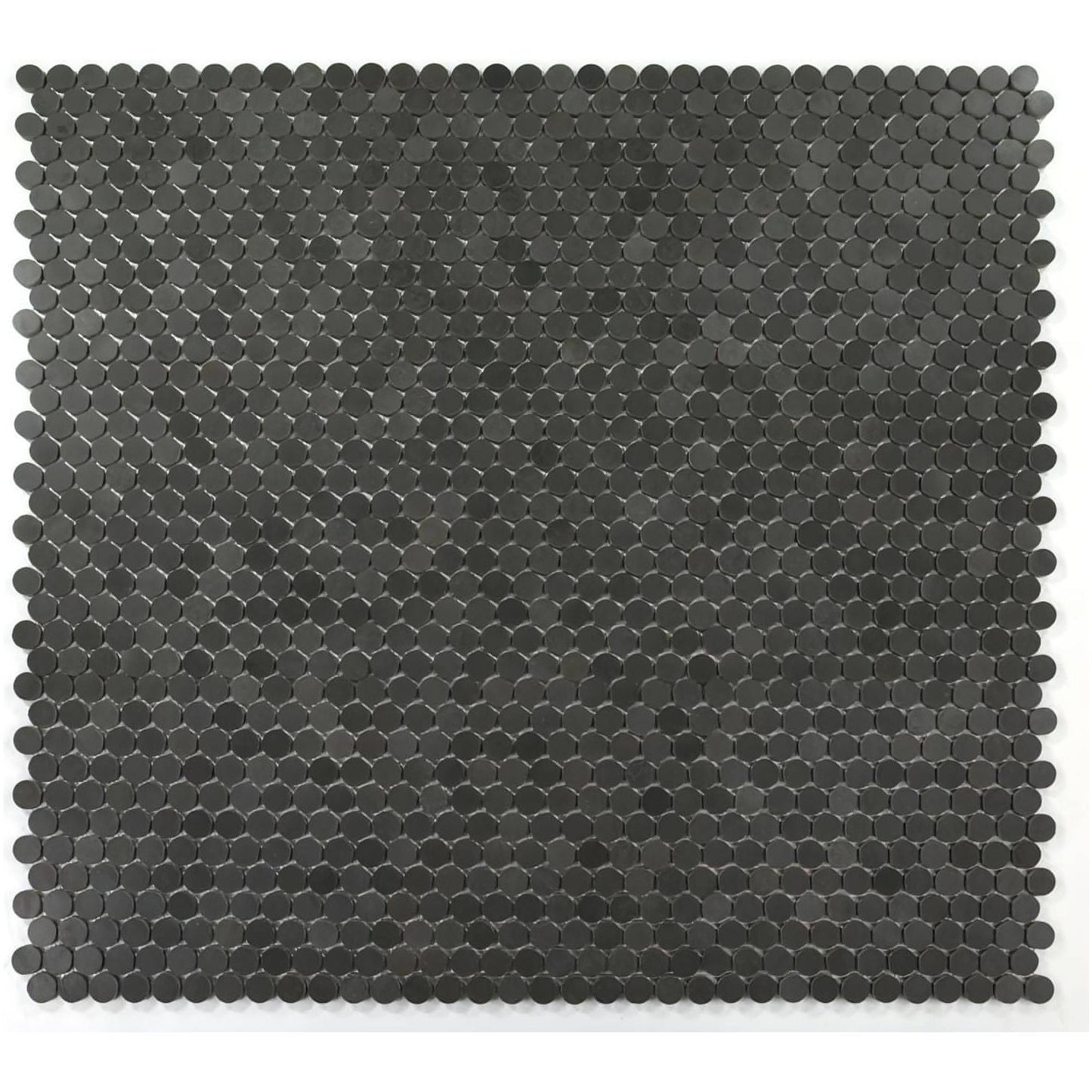 11 x 11.75 Black Basalt Penny Round - Hey Tiles