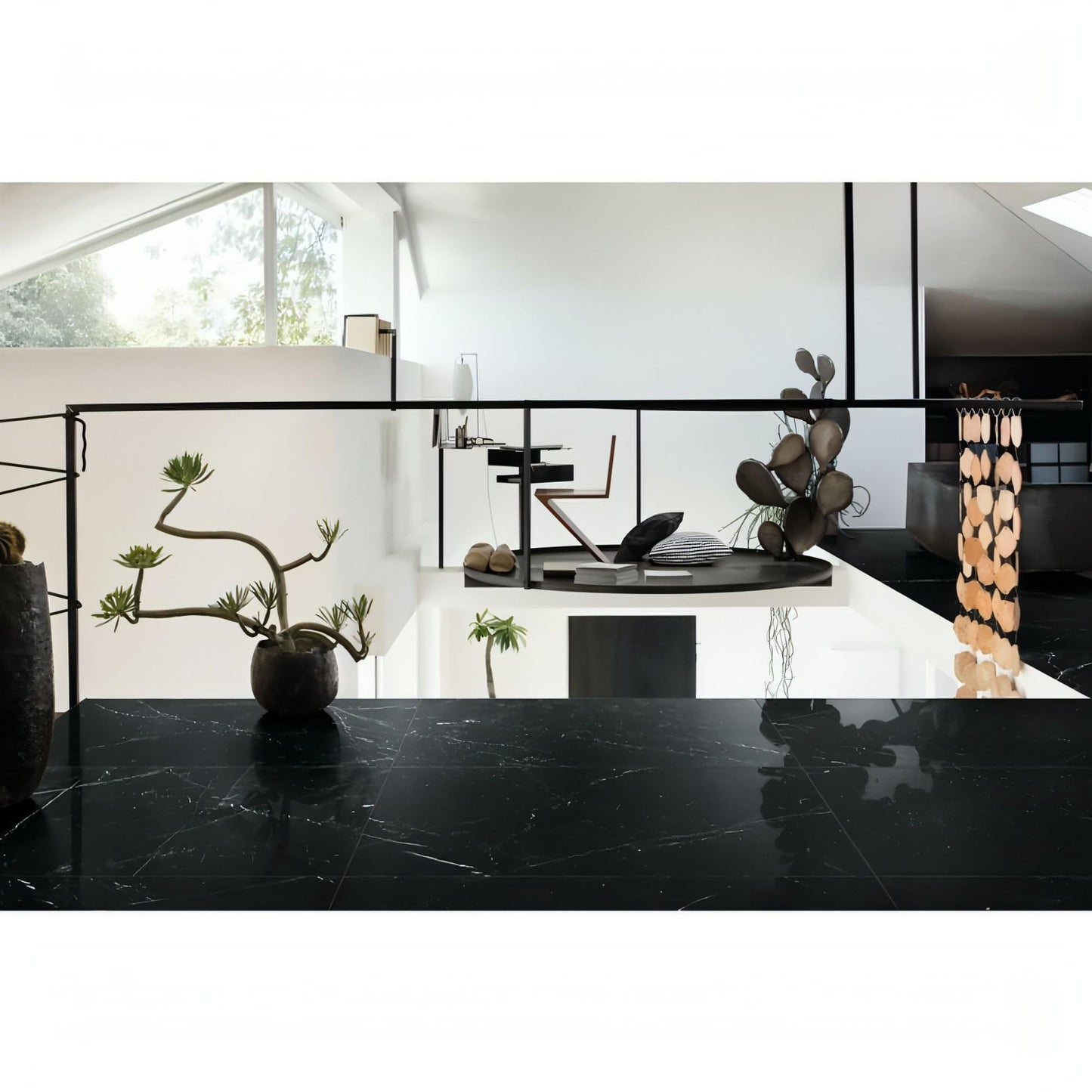 12x12 Nero Marquina Marble, 3/8 - Hey Tiles