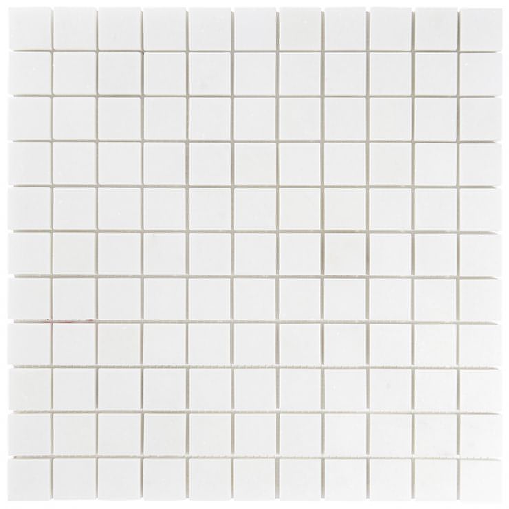 1x1 Thassos White Marble Mosaic Tile - Hey Tiles