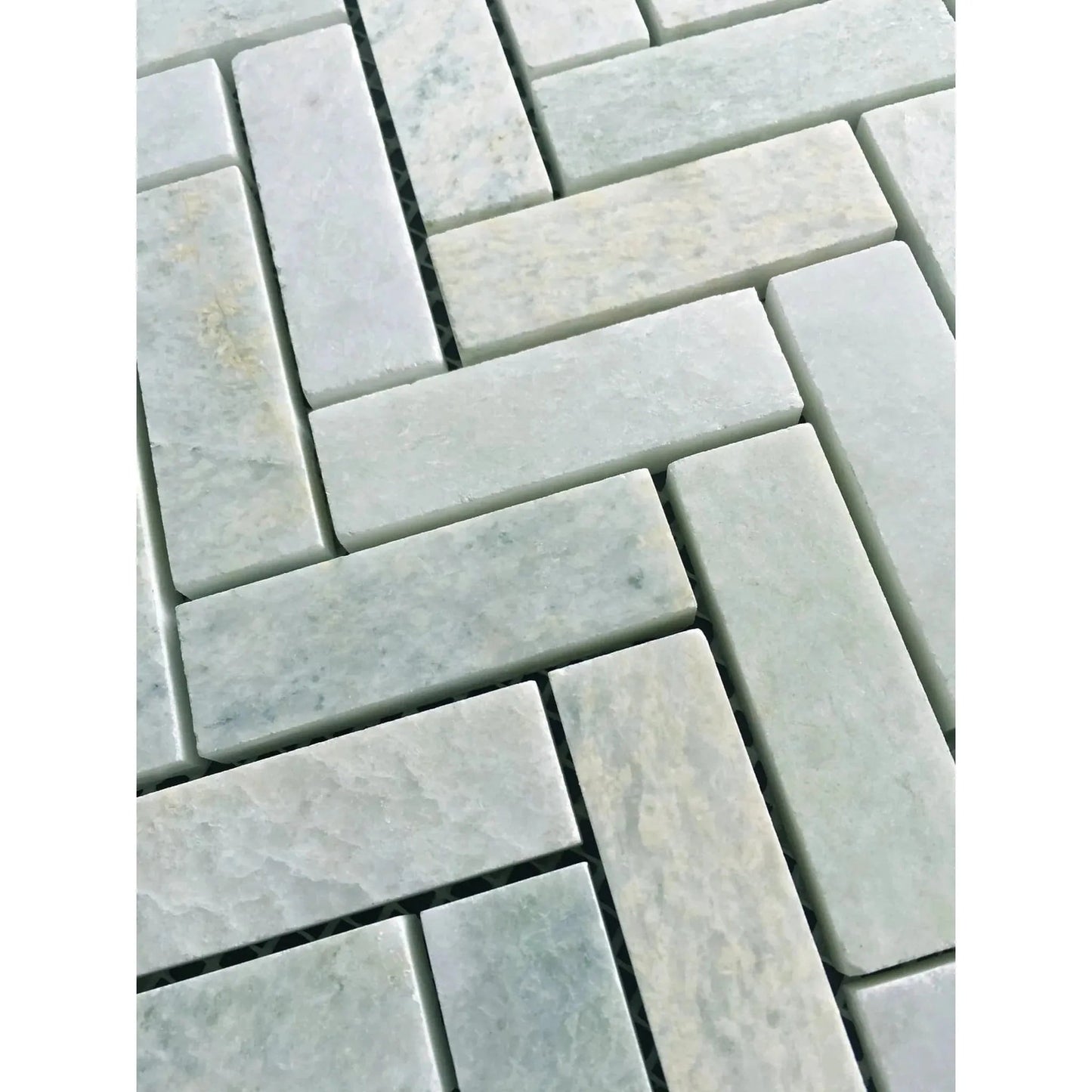 1x2 Icelandic Green Herringbone 11 x 12.5 - Hey Tiles