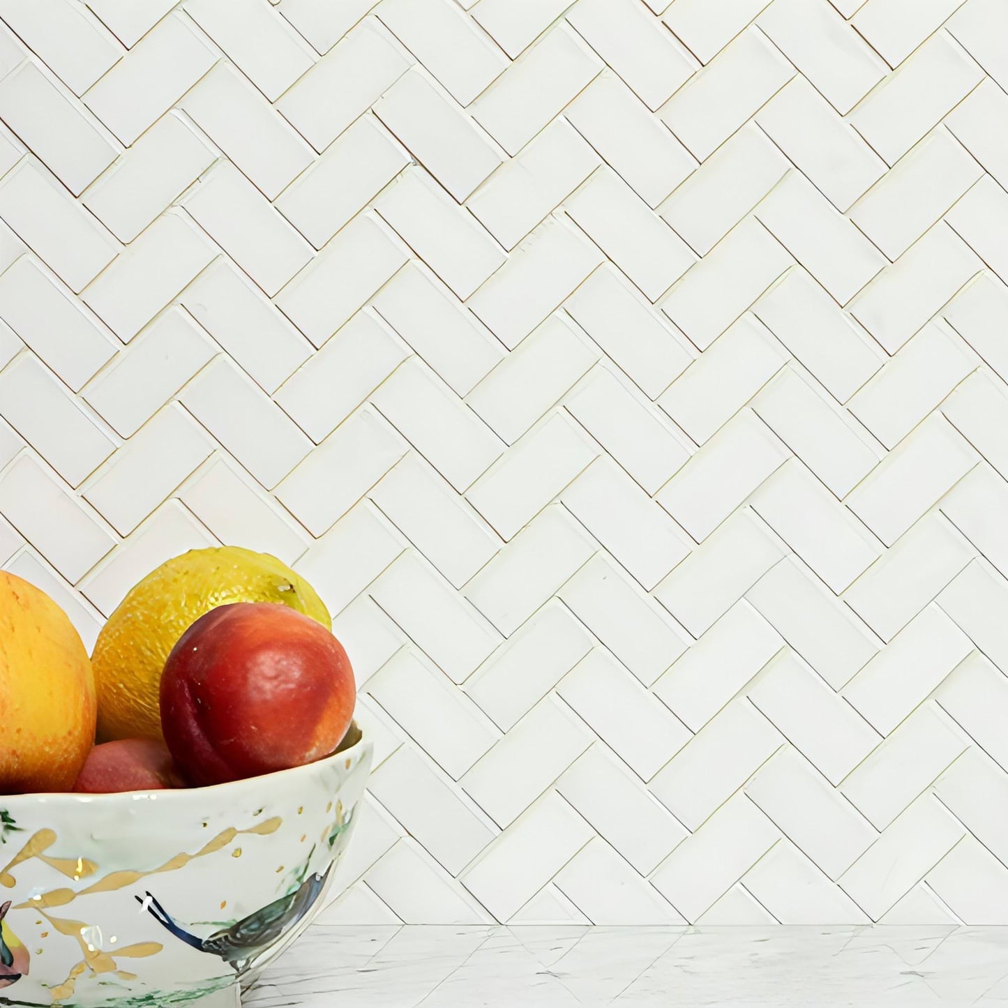 1X2 Thassos White Herrinbone Mosaic Tile - Hey Tiles