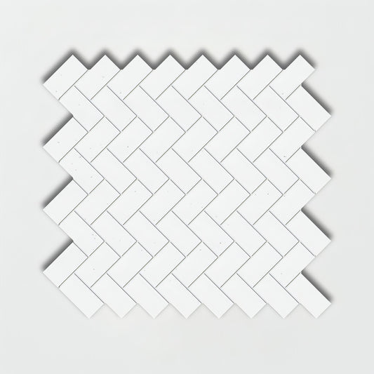 1X2 Thassos White Herrinbone Mosaic Tile - Hey Tiles