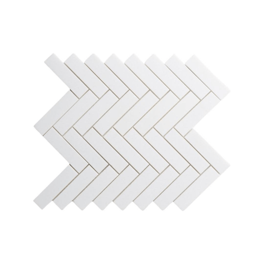 1x3 Thassos White Marble Herringbone Mosaic Tile - Hey Tiles