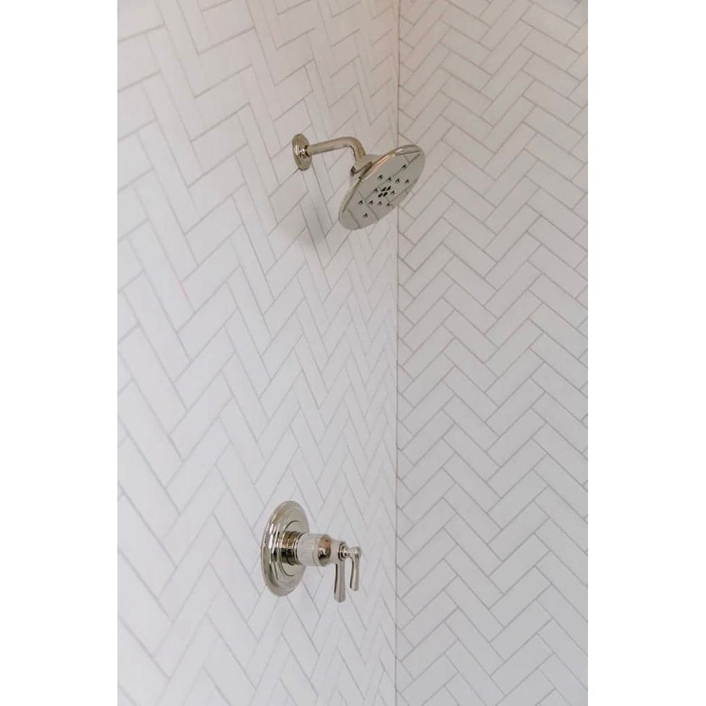 1X4 Thassos White Marble Herringbone Mosaic Tile - Hey Tiles