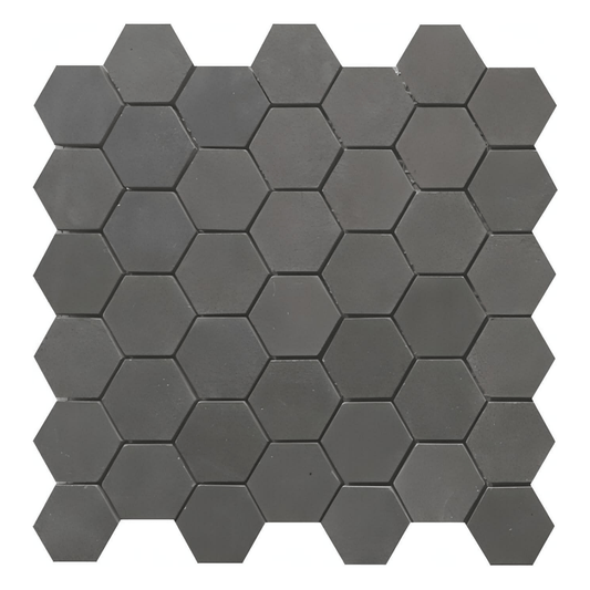 2” Hexagon Black Basalt - Hey Tiles