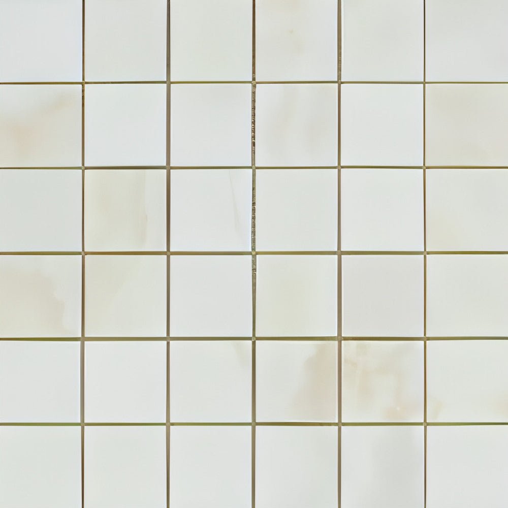 2X2 Vanilla Onyx Cross - Cut Mosaic Tile - Hey Tiles