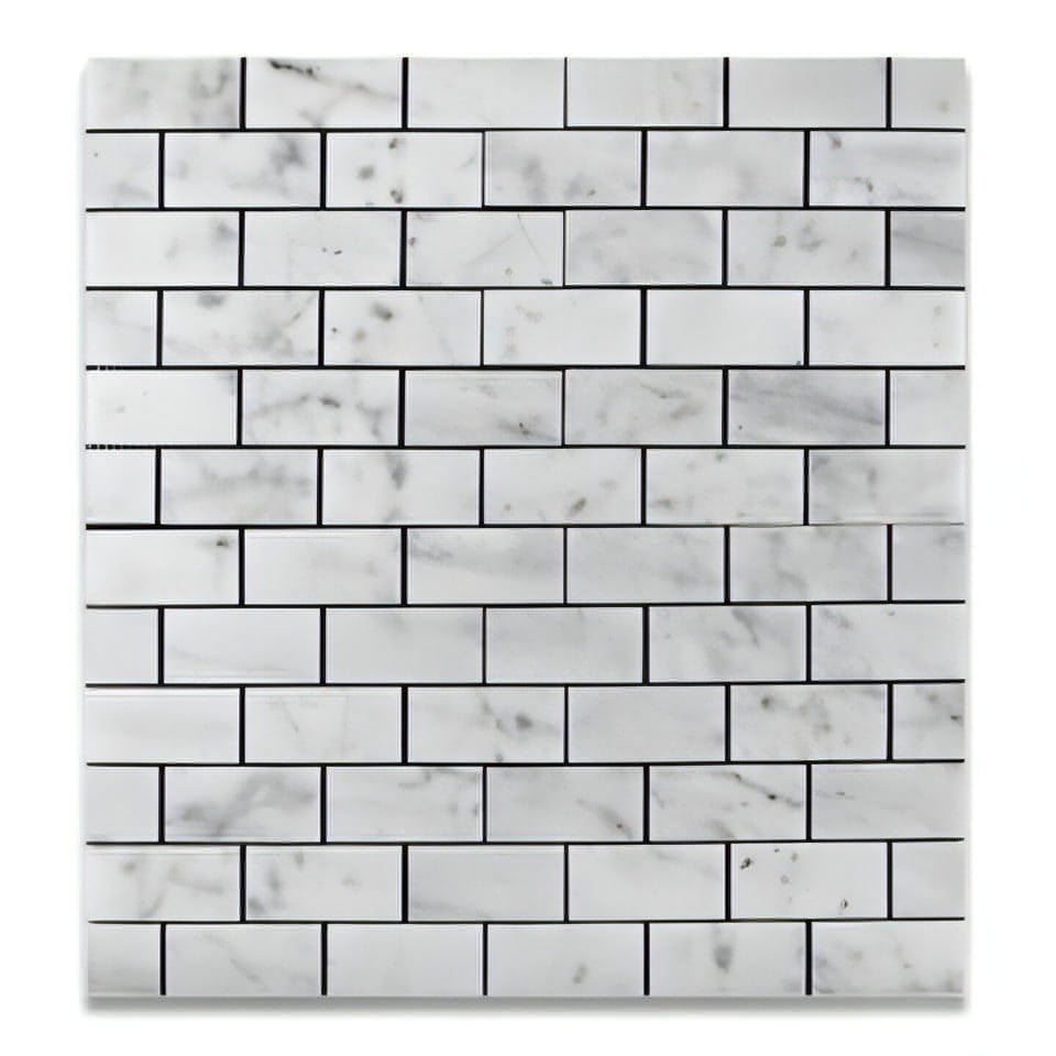 2x4 Carrara White Marble Brick Mosaic Tile - Hey Tiles