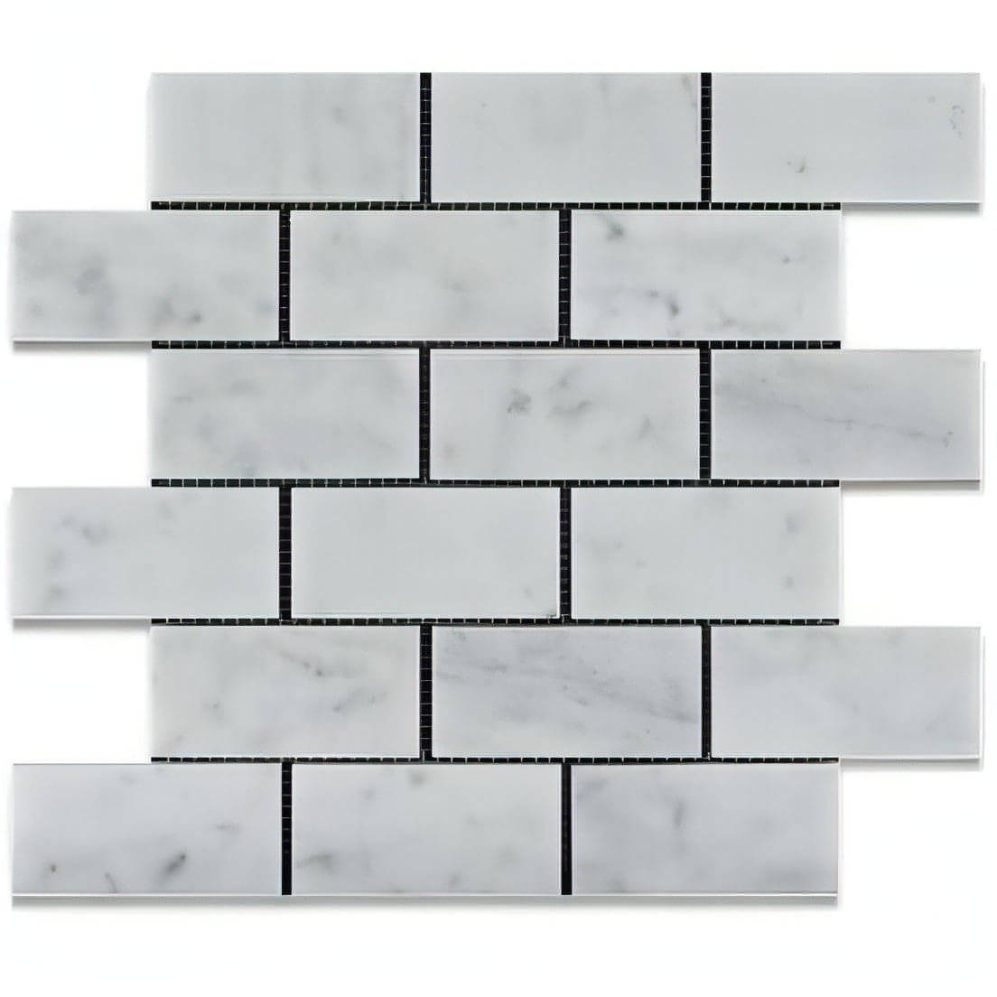 2x4 Carrara White Marble Brick Mosaic Tile - Hey Tiles