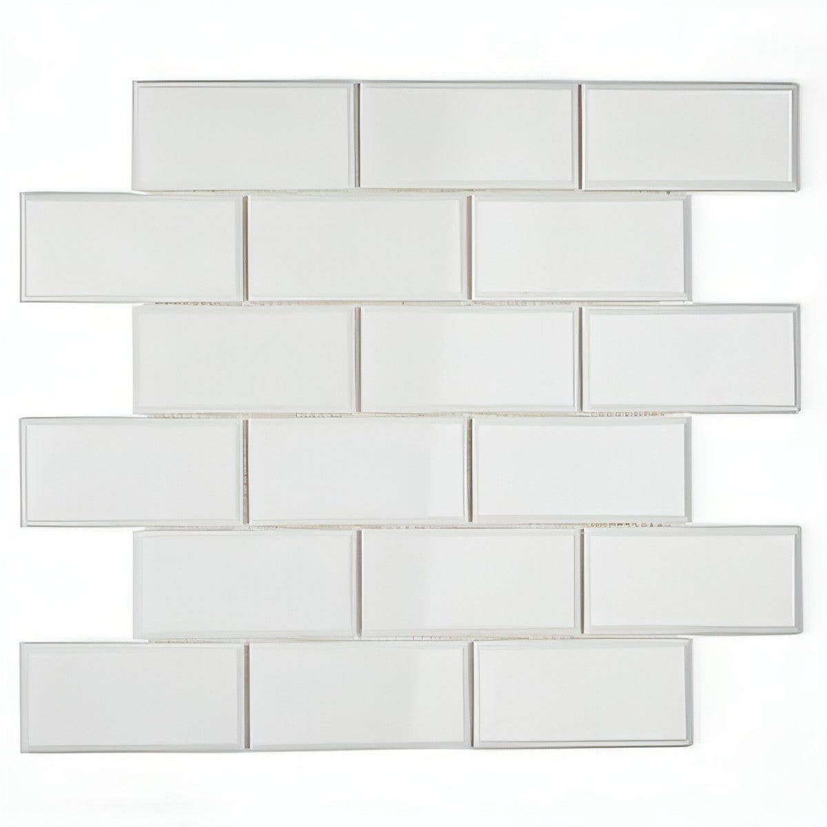 2x4 Thassos White Marble Beveled Brick Mosaic Tile - Hey Tiles