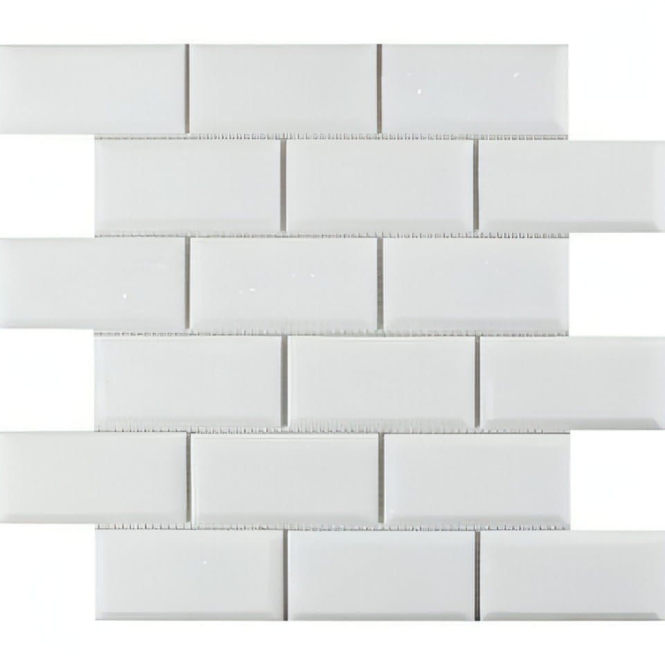 2x4 Thassos White Marble Beveled Brick Mosaic Tile - Hey Tiles