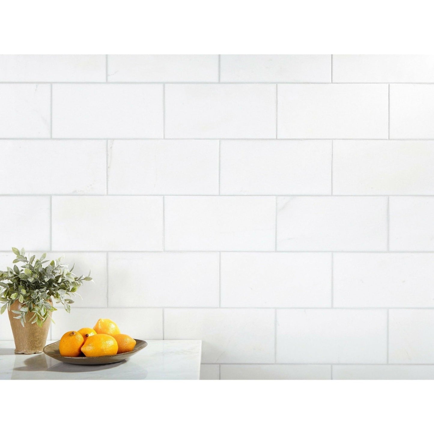 2x4 Thassos White Marble Brick Mosaic Tile - Hey Tiles