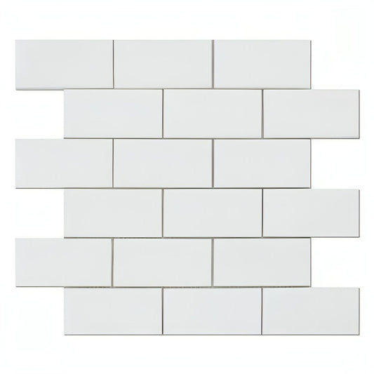 2x4 Thassos White Marble Brick Mosaic Tile - Hey Tiles