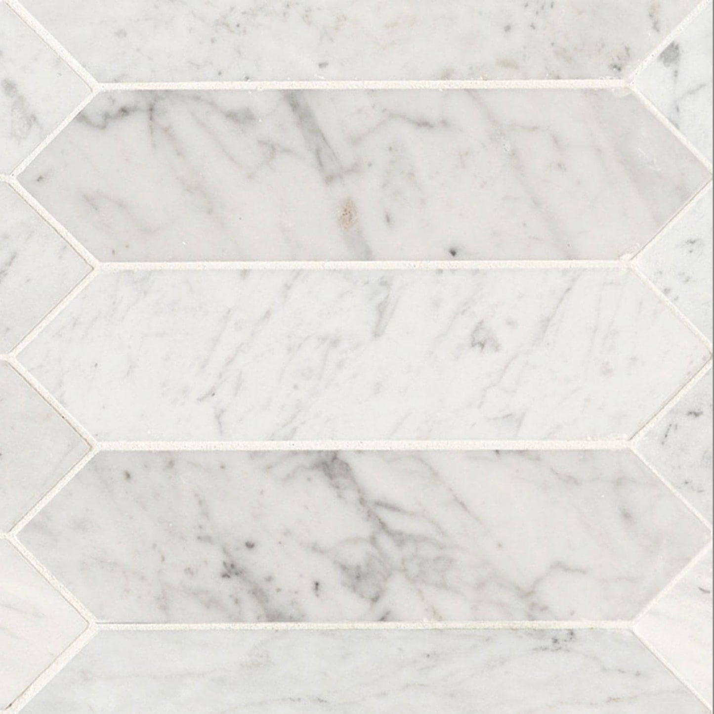 3x12 Carrara White Picket Honed Mosaic Tile - Hey Tiles