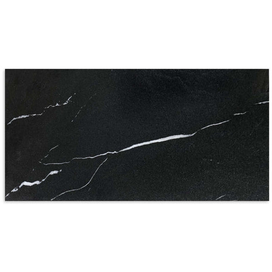 3x6 Nero Marquina Subway Marble - Hey Tiles