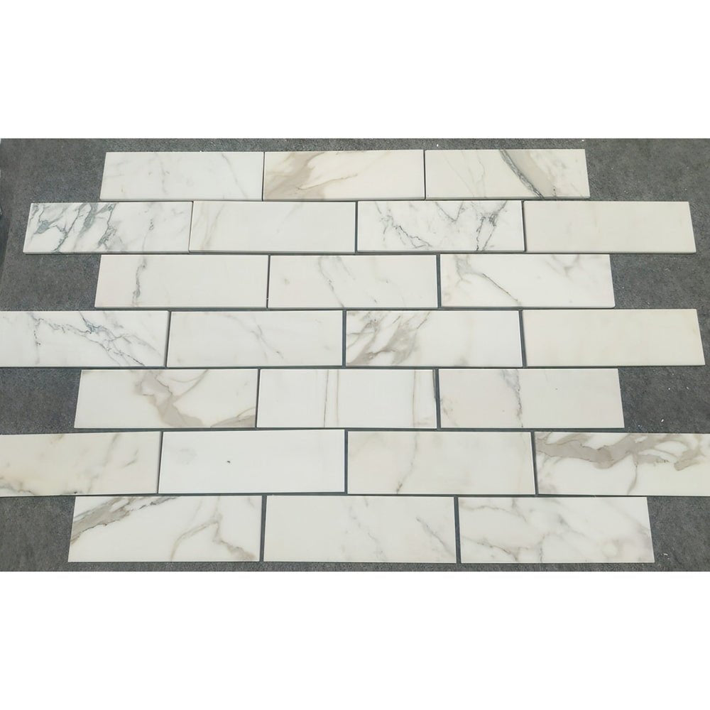 6X12 Calacatta Gold Subway Marble Tile - Hey Tiles