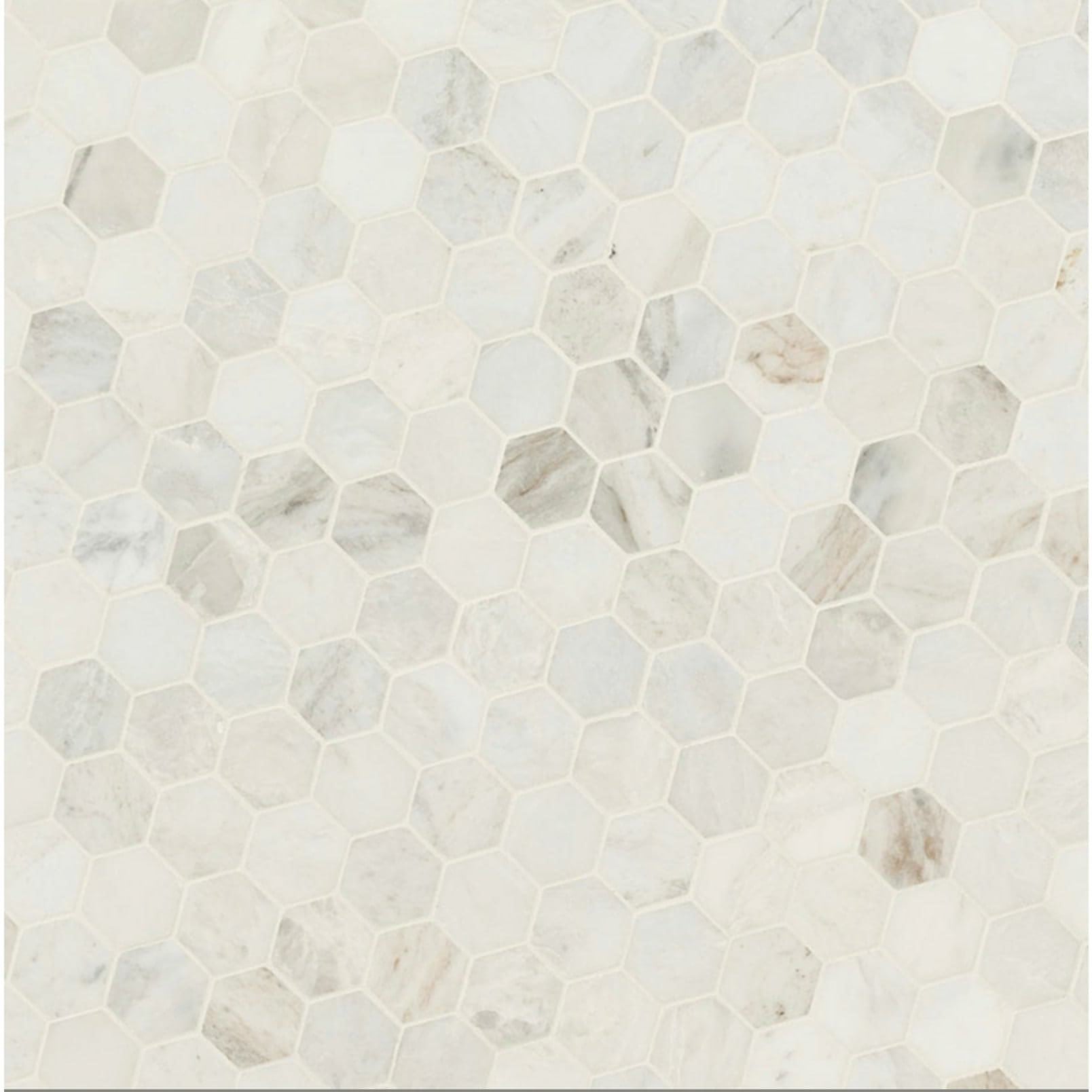 Arabescato Venato Calacatta White Hexagon Honed 2” - Hey Tiles