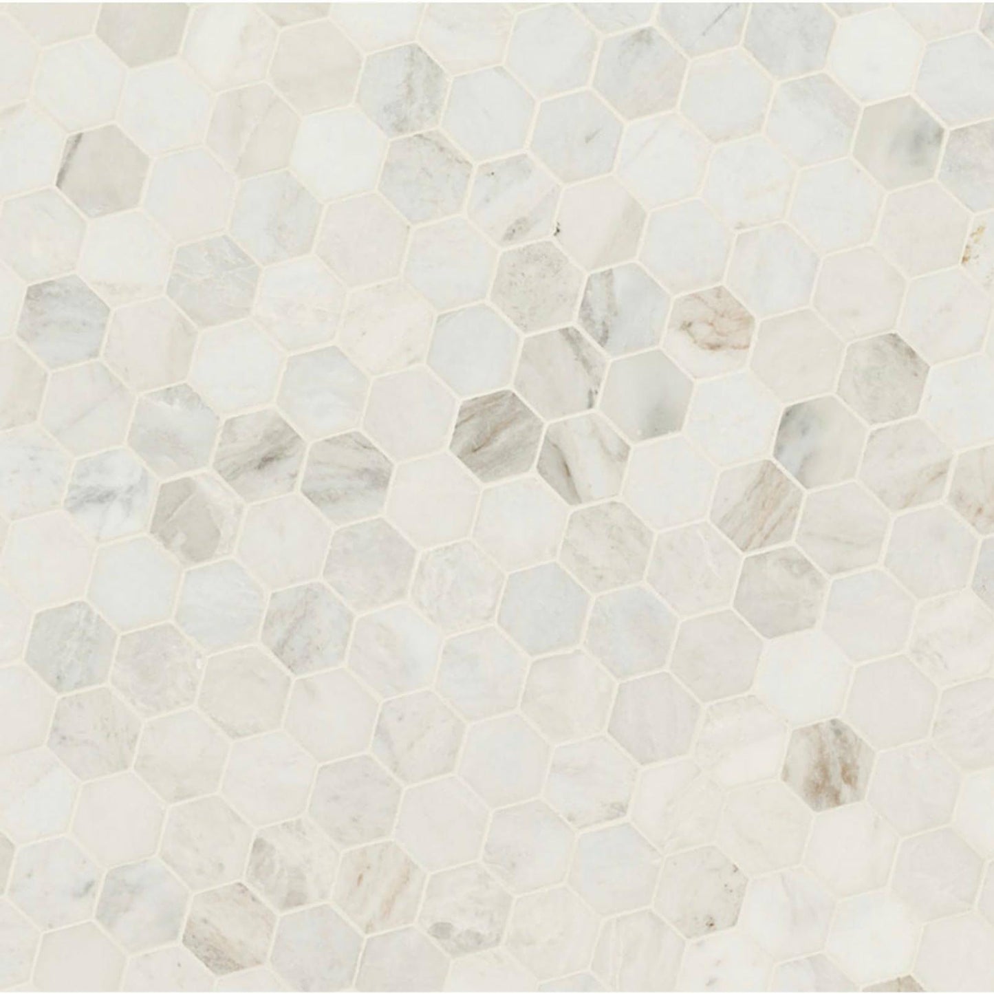 Arabescato Venato Calacatta White Hexagon Honed 2” - Hey Tiles