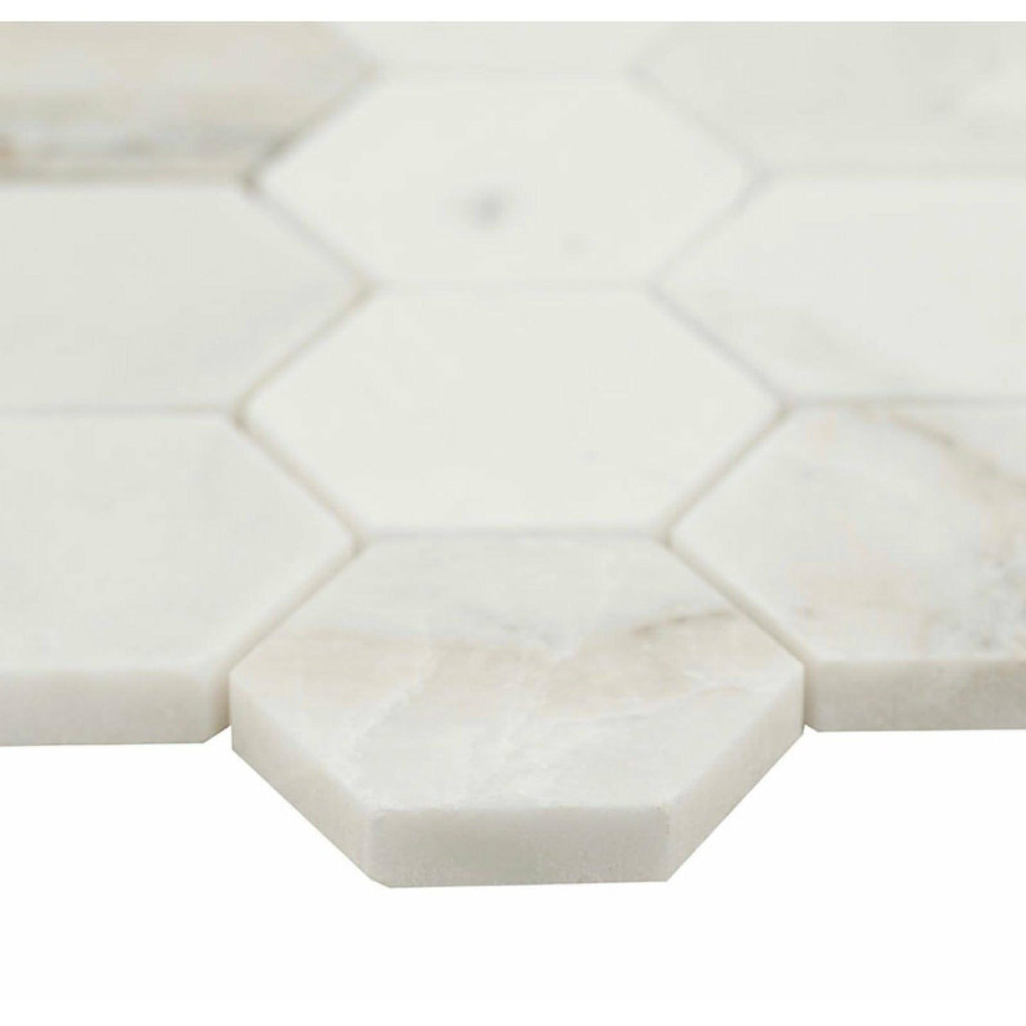 Arabescato Venato Calacatta White Hexagon Honed 2” - Hey Tiles