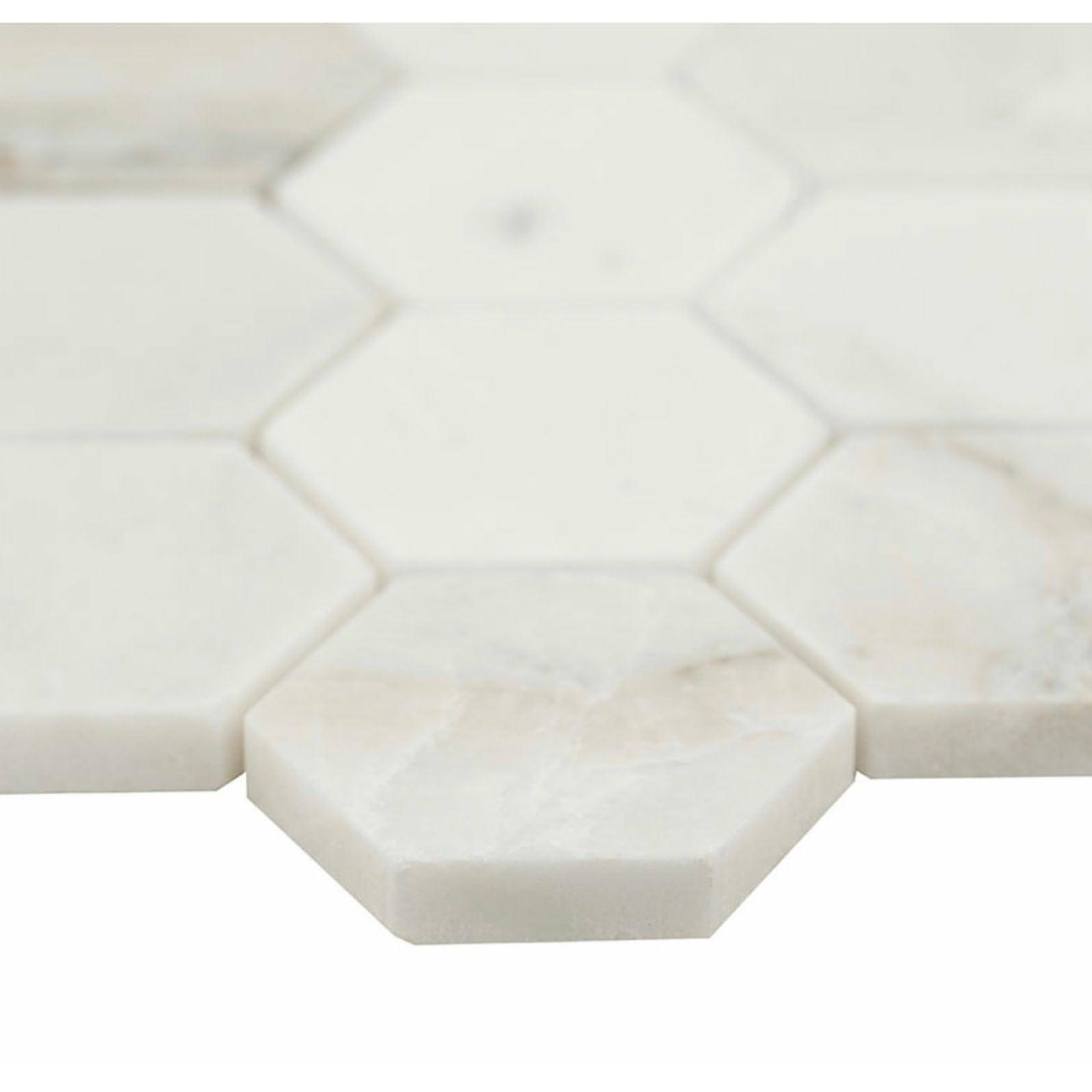 Arabescato Venato Calacatta White Hexagon Honed 2” - Hey Tiles