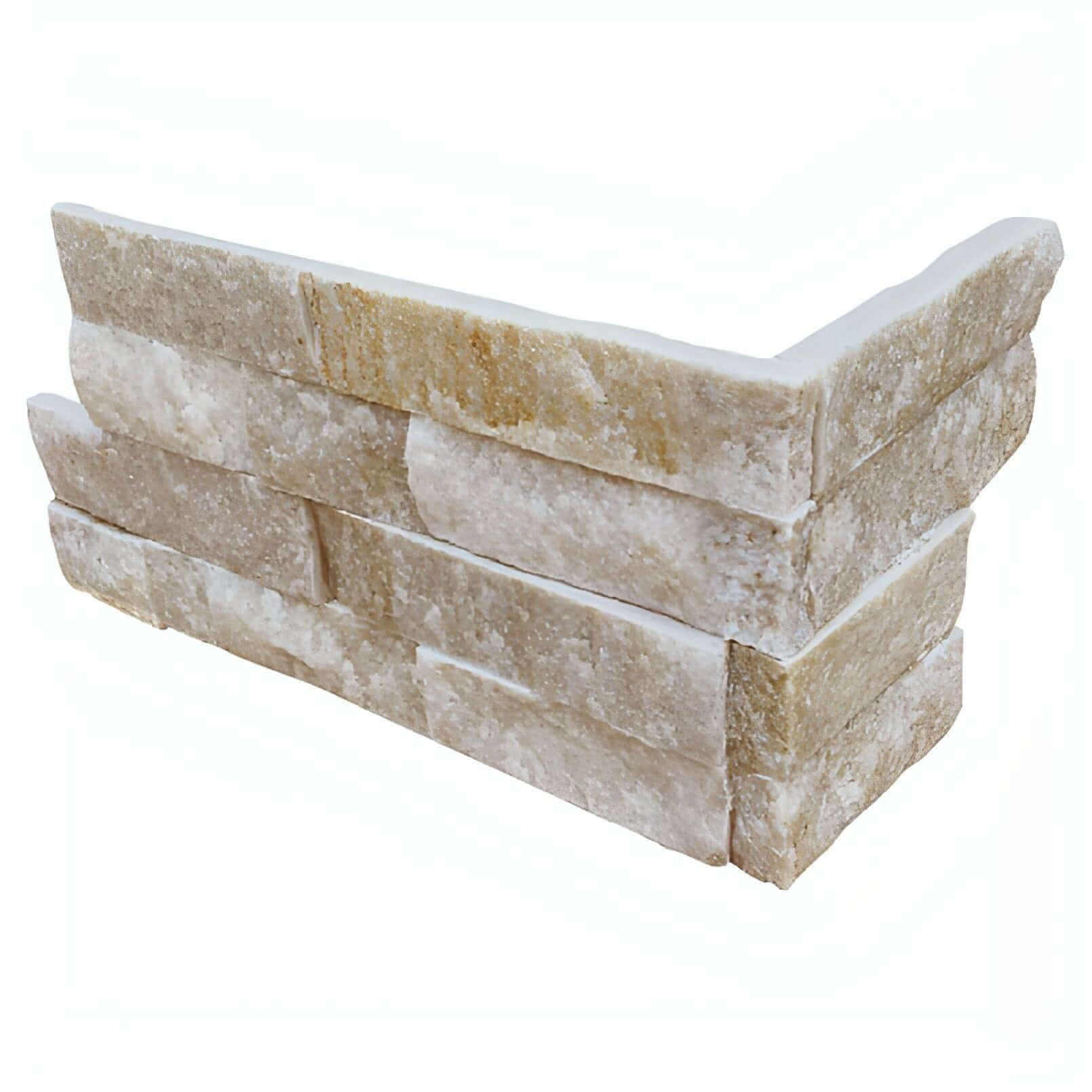 Arctic Golden Splitface Ledger Corner 6x12x6 - Hey Tiles