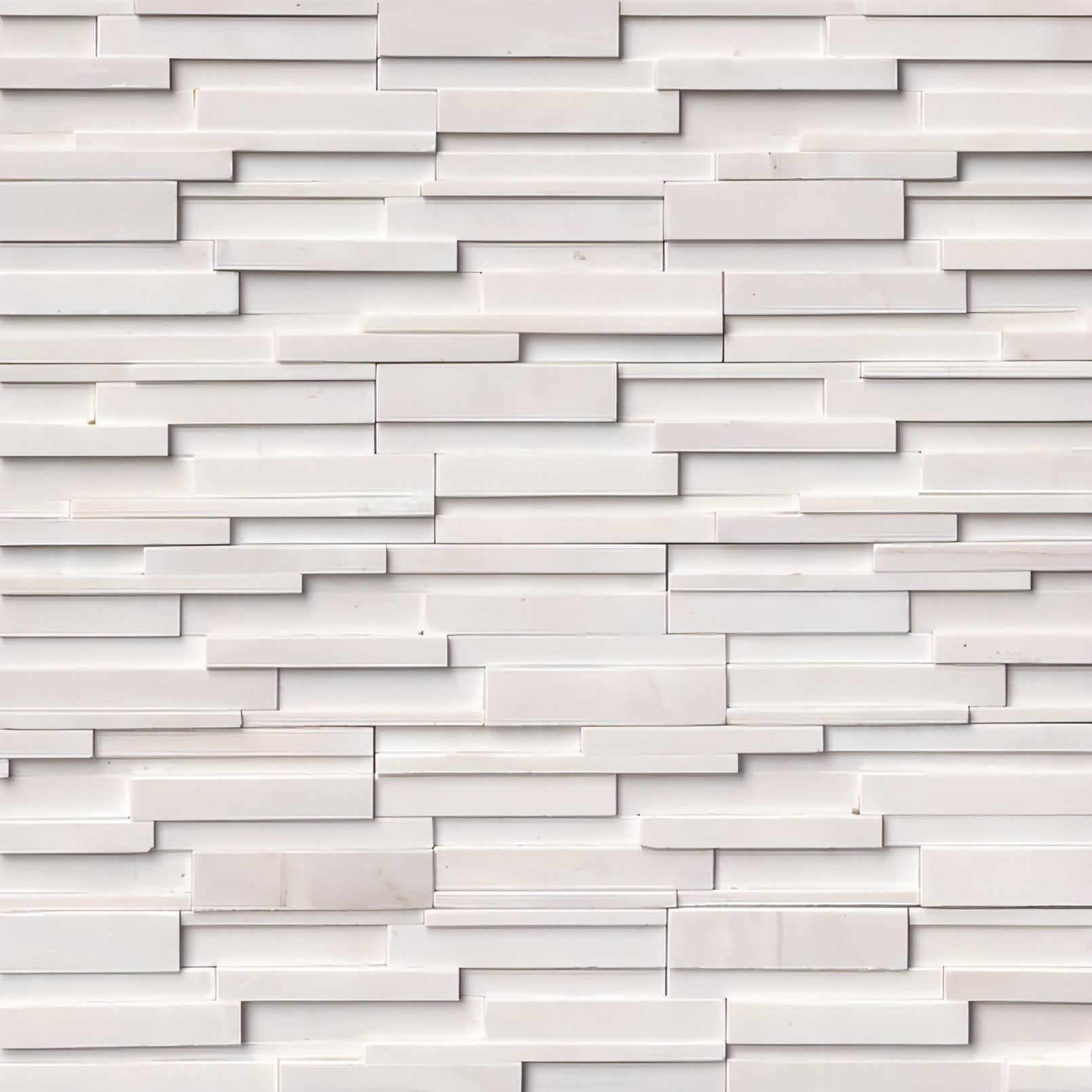 Arctic White 3D Honed 6x24 Panel - Hey Tiles