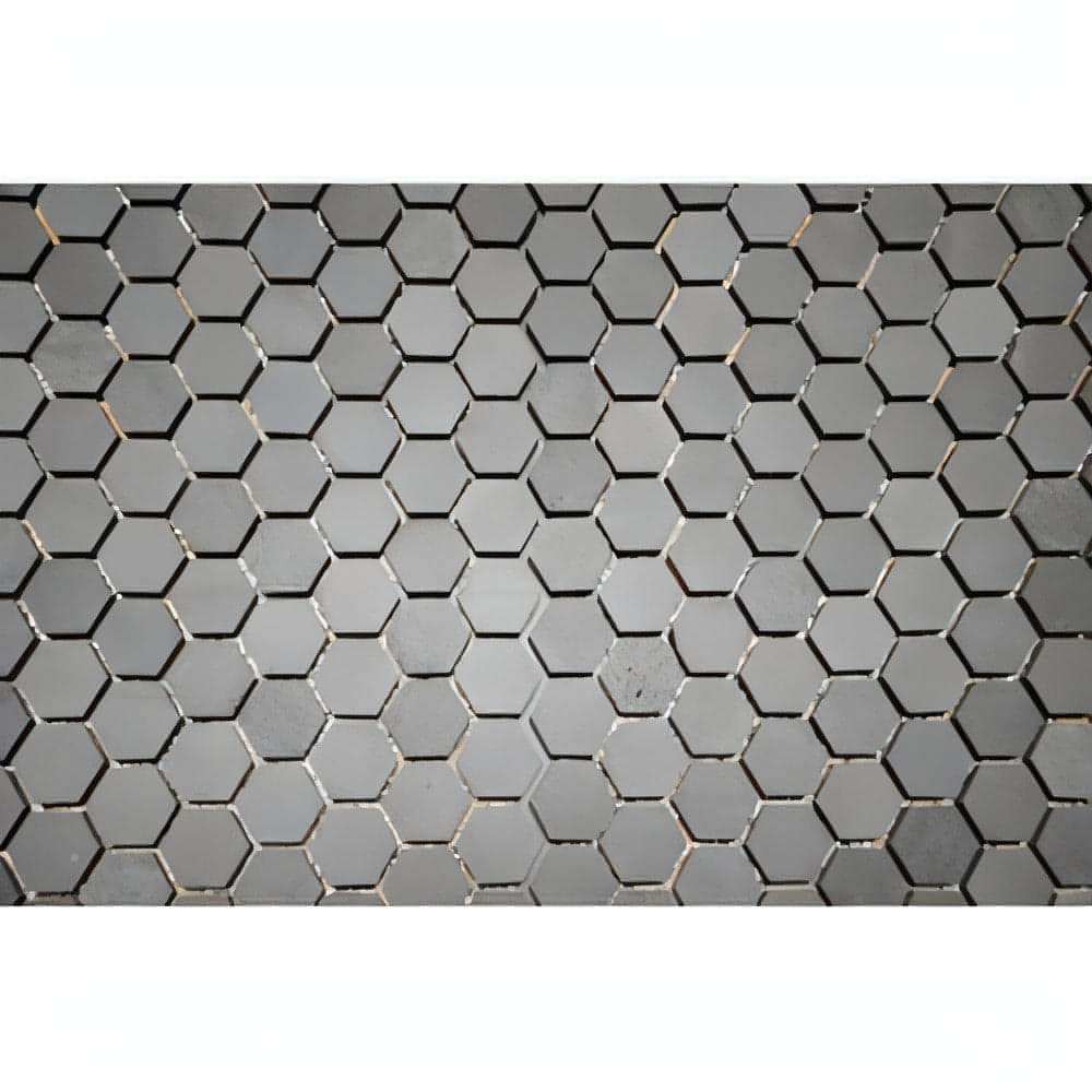 Basalt Gray Basalt Mosaic 1" Hexagon on Mesh 12x12 - Hey Tiles