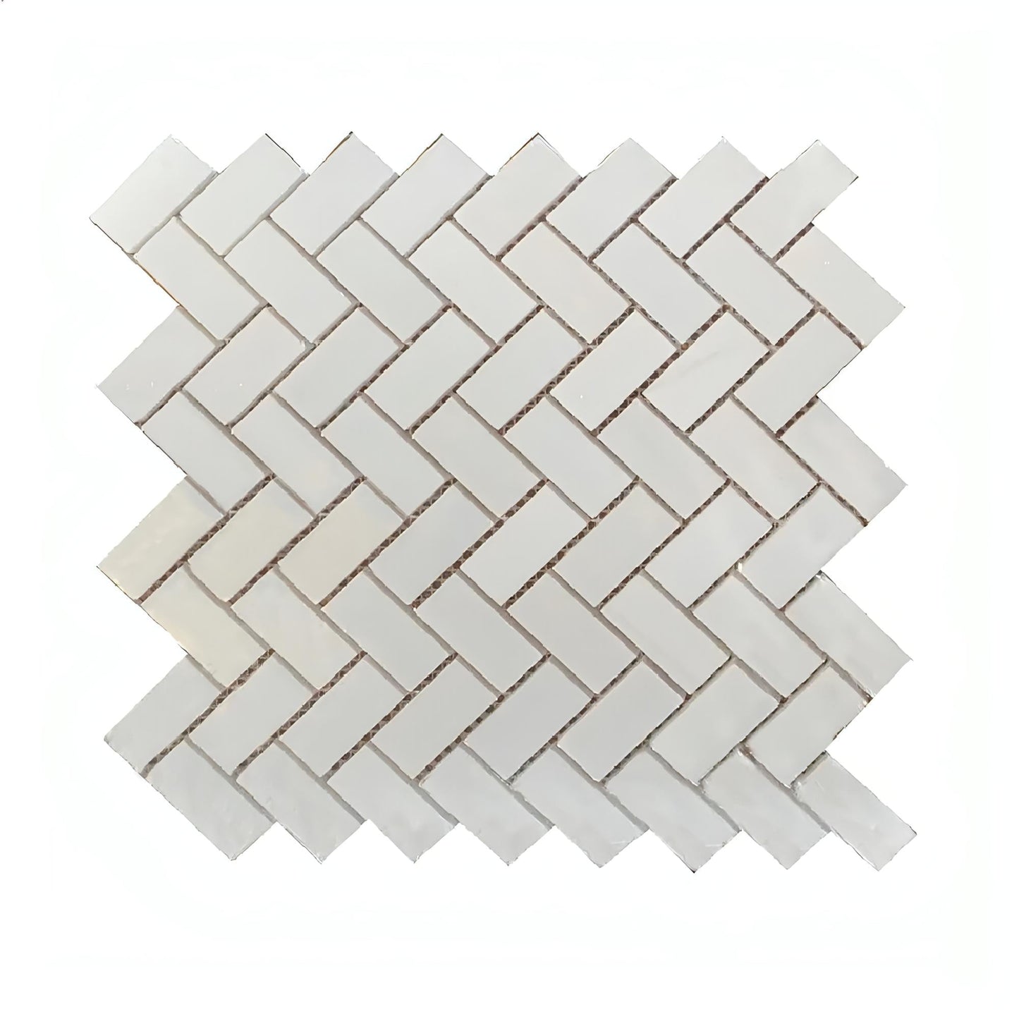 Bianco Dolomite 1" X 2" Herringbone Mosaic - Hey Tiles