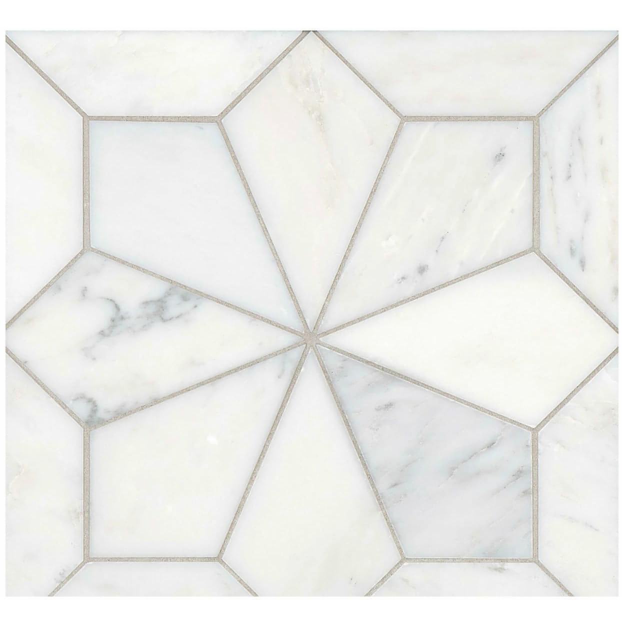 Blomma Honed Marble Mosaic Tile in Bianco - Hey Tiles