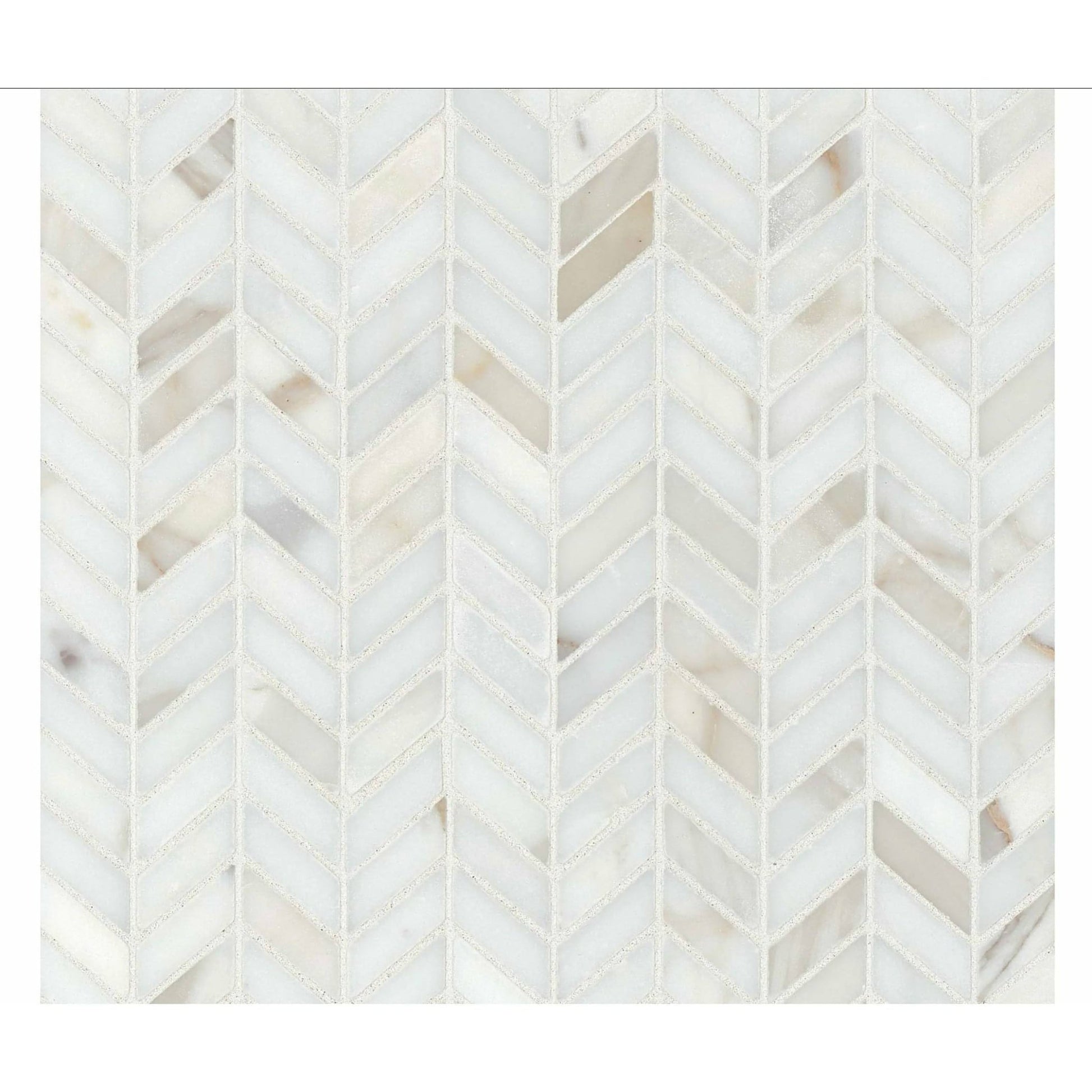 Calacatta Chevron Marble Mosaic Tile in White POLISHED / HONED - Hey Tiles