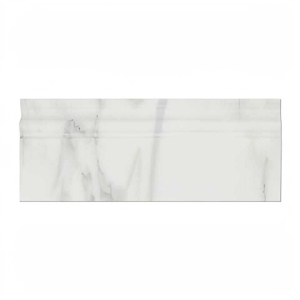 Calacatta Gold Marble Polished Baseboard Trim Molding - Hey Tiles