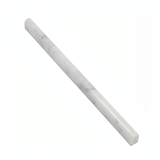 Carrara White Marble 1/2 X 12 Pencil Liner - Hey Tiles