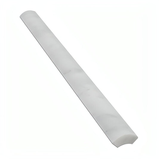 Carrara White Marble Honed Quarter - Round Trim Molding - Hey Tiles